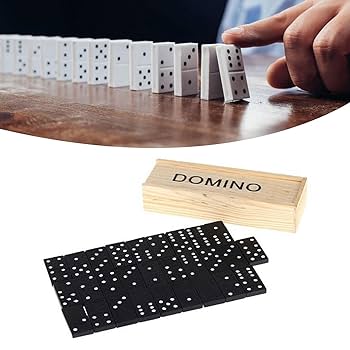 Amazon.co.jp: 黒木製ドミノセット - キャンプ用の洗練された