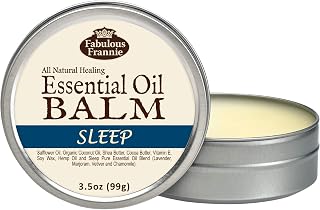 Fabulous Frannie Sleep All Natural Essential Oil Healing Balm made with Organic Coconut Oil, Shea Butter, Cocoa Butter, Vitamin E and Hemp Oils 3.5oz Tin