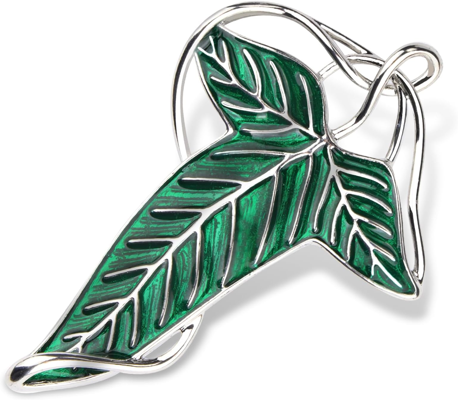 Elegance Elven Green Tree Leaf Enamel Pin,Cloak Clasp Brooches Elven Keepsake Pin for Luck and Mystery โ Perfect for Christmas Festive Attire and Cosplay Jewelry