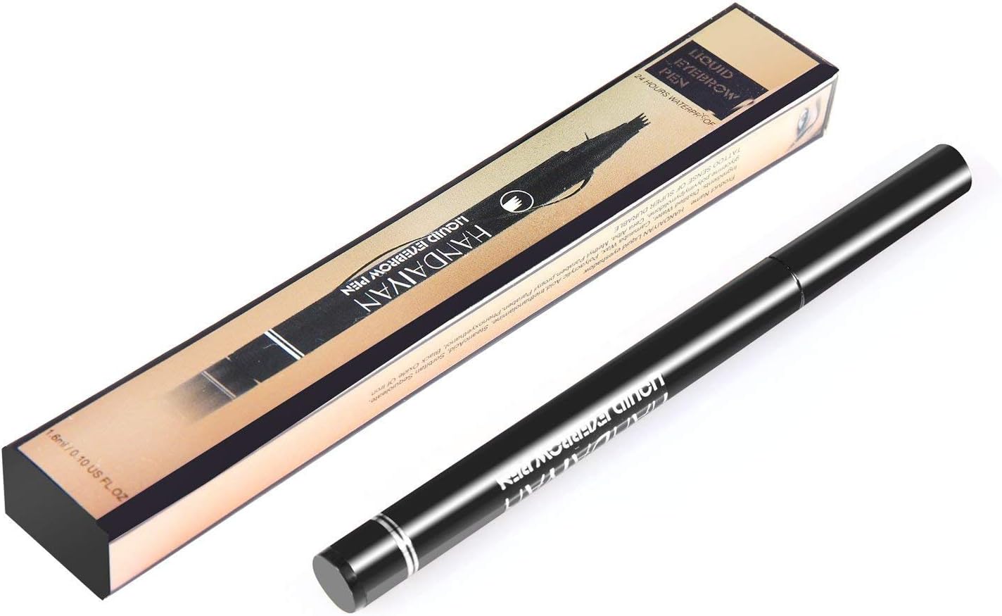 Tattoo Eyebrow Pen Liquid Eyebrow Pencil with Four Tips Long-lasting Waterproof Brow Eyebrow Eyeliner Pencil Brow Gel for Creating Natural Eyes Makeup Drawing Eyebrow and Eyeliner (Chestnut)
