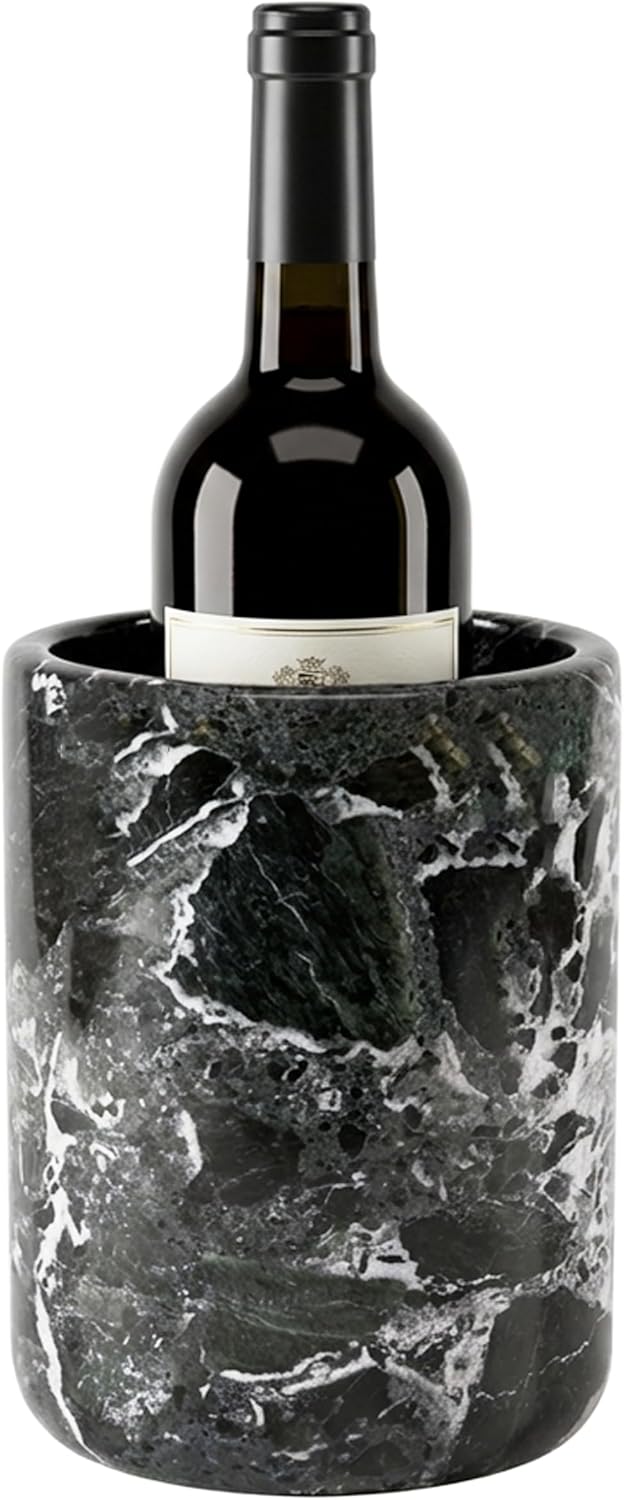 Radicaln Marble Wine Chiller Bucket 6.5" Inches Black Handmade Beverage Cooler & Champagne bucket for Bar Accessories, Ideal Wine Bottle Holder & Small Cooler for Home Decoration