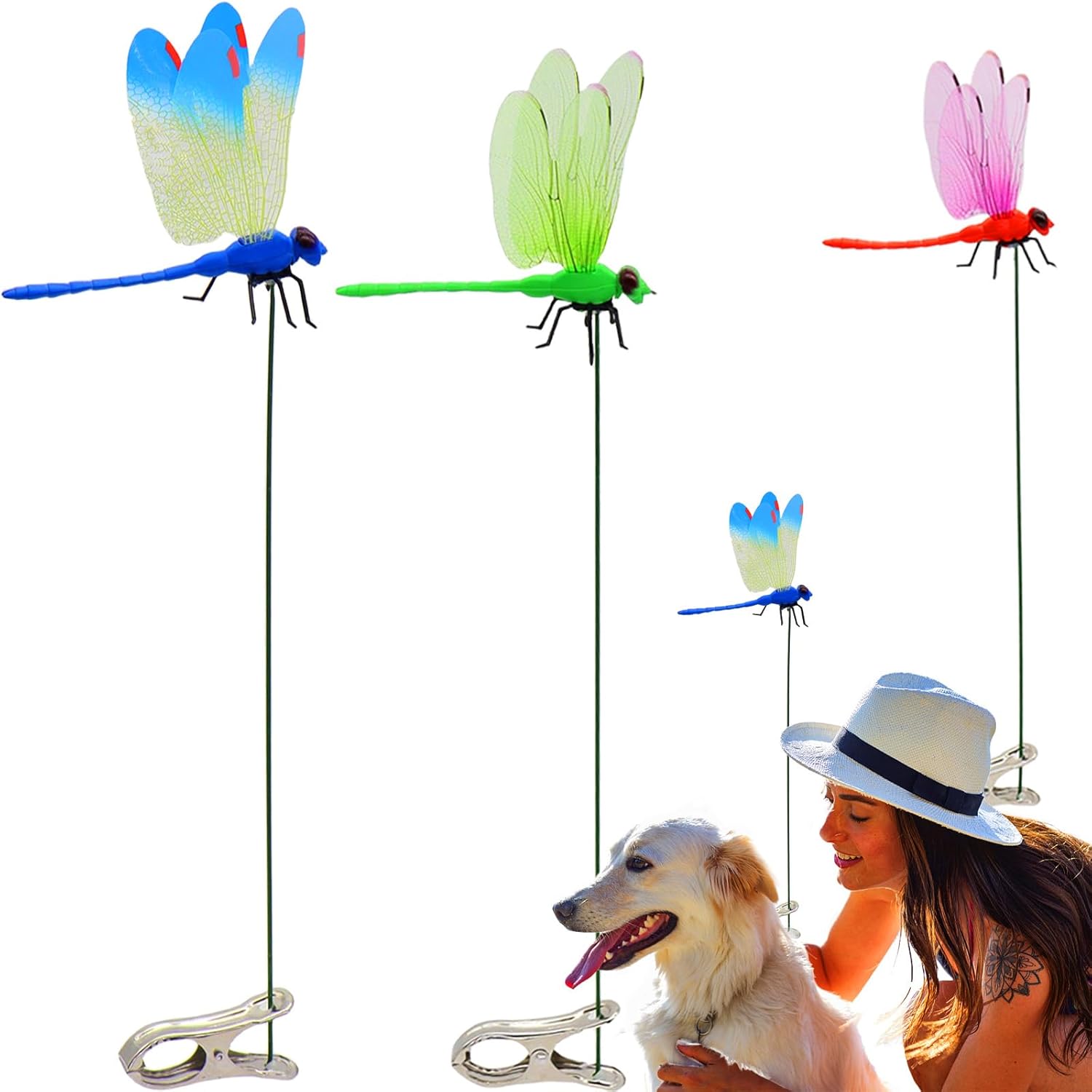 sntxmy Fake Dragonfly Clip, Realistic Dragon Fly Clips Bugs Repe Llent.