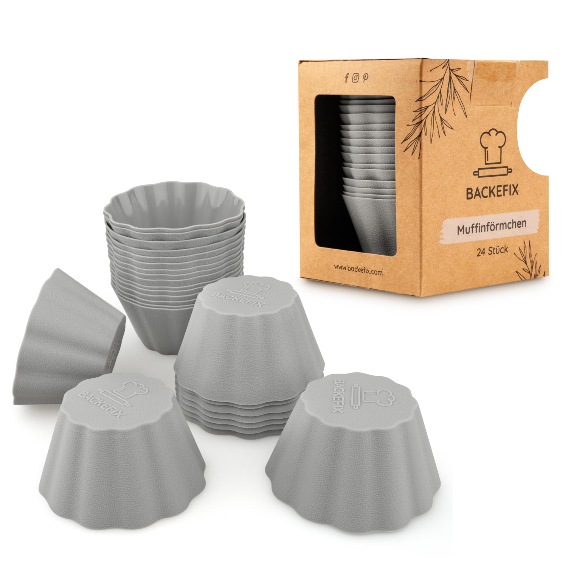 24er-Set Silikon-Muffinförmchen – BPA-frei, Hitzebeständig (-40°C Bis 240°C)