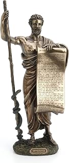 WU Hippocrates of Cos Holding Hippocratic Oath Physician Statue Sculpture Figurine