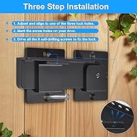 Vista 6 de Cerradura de puerta abatible de 7.5 pulgadas con agujero para candado, pestillo de puerta ajustable de aleación de aluminio resistente de 0.157