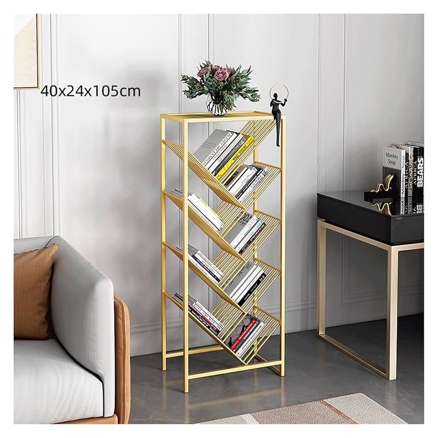 本棚の本棚ストレージオーガナイザーツリーシェルフアイアン