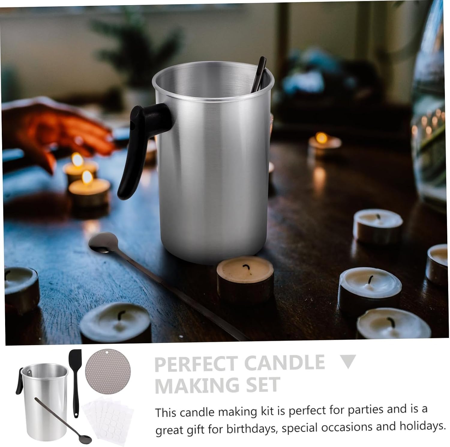 HOODANCOS 1set Candle Making Pouring Pot DIY Kit for Scented Candles Craft Tool for Family and Friends Suitable for Special Occasions