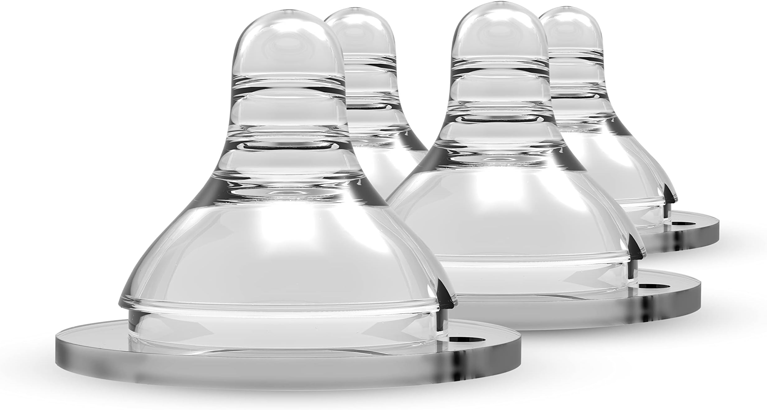 Luv Lap Anti-Colic Natura Flo Teat/ for Wide Neck Bottle, 4pcs, Variable Flow, 9m+
