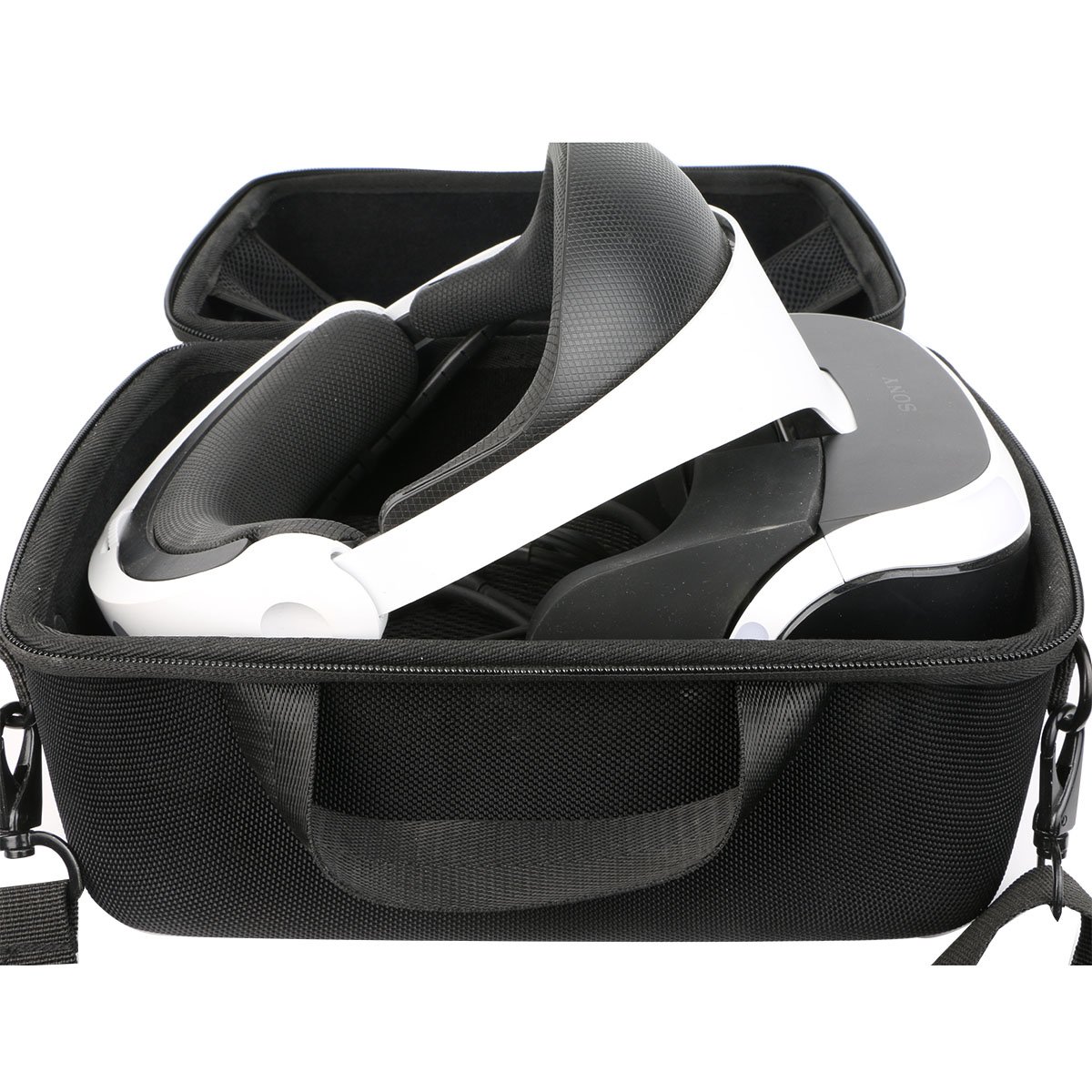 Khanka Funda de Viaje Dura para Sony PlayStation VR 2, Funda de Transporte con Correa para el Hombro y Cubierta Protectora de Lentes, Compatible con Controlador PSVR2 y Auriculares PSVR2