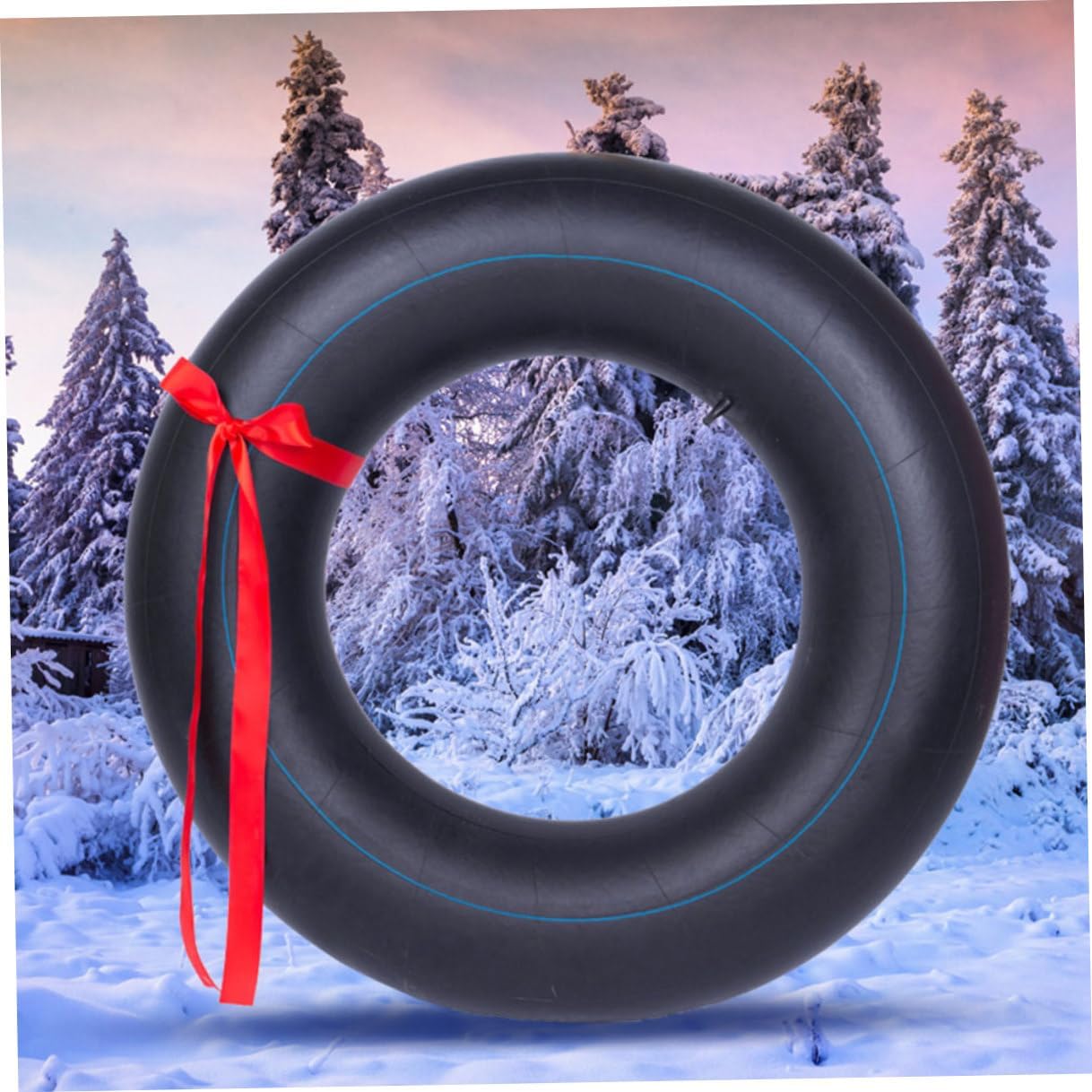 Thickened Inflatable Snow Tube Inner Tube 80cm, Heavy Duty Butyl Rubber Ski Ring for Outdoor Winter Sledding and Snow Sports