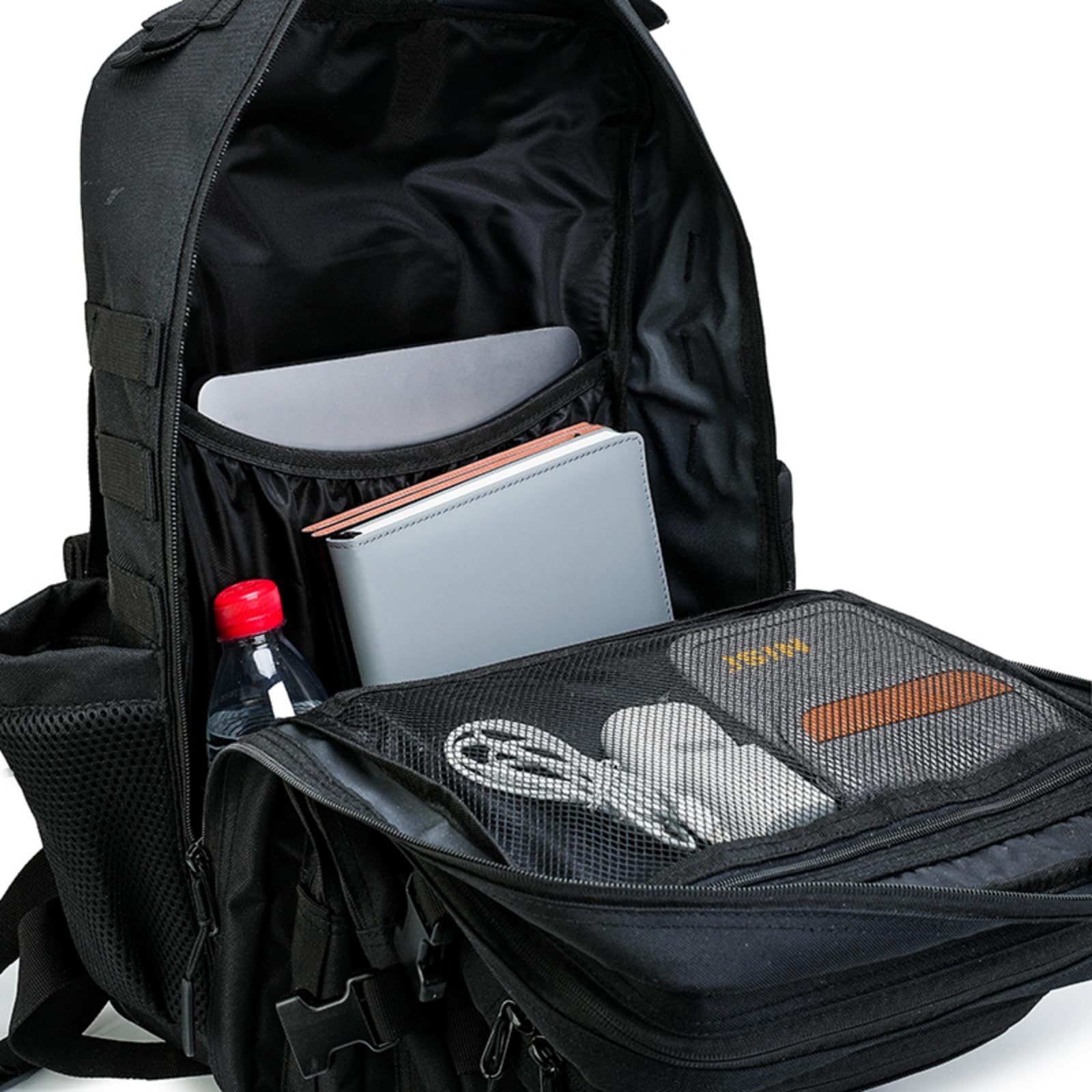 SEYATULH Mochila Tactica Militar 45L-Sistema MOLLE Viaje Senderismo Gimnasio-Hombres Mujeres(Negro)
