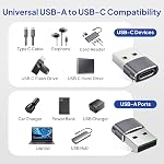Elebase USB to USB C Adapter for iPhone 17 4Pack,USBC Car Charger Adapter | Type C Female to A Male Cable Converter for Apple 17e 16 Pro Max 15 14 Plus,iWatch Watch 11 10 Ultra 3,iPad 9 8 7 Air,Samsung