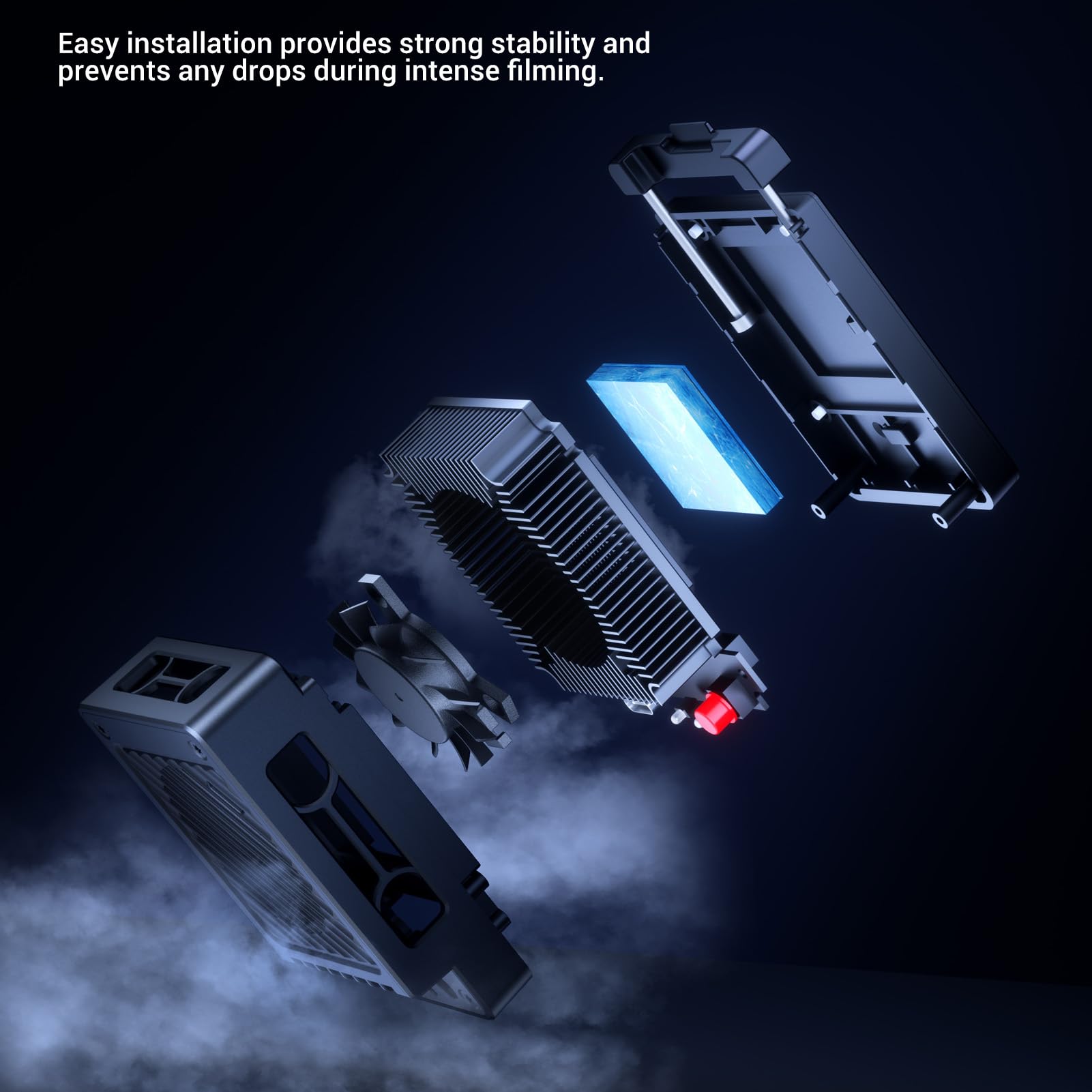 Ventola di Raffreddamento per Fotocamera, Dispositivo di Raffreddamento per Semiconduttori Intelligente AI con Cavo USB e Telescopico a Molla, per A7M4 A7C ZV E10 FX30 R5