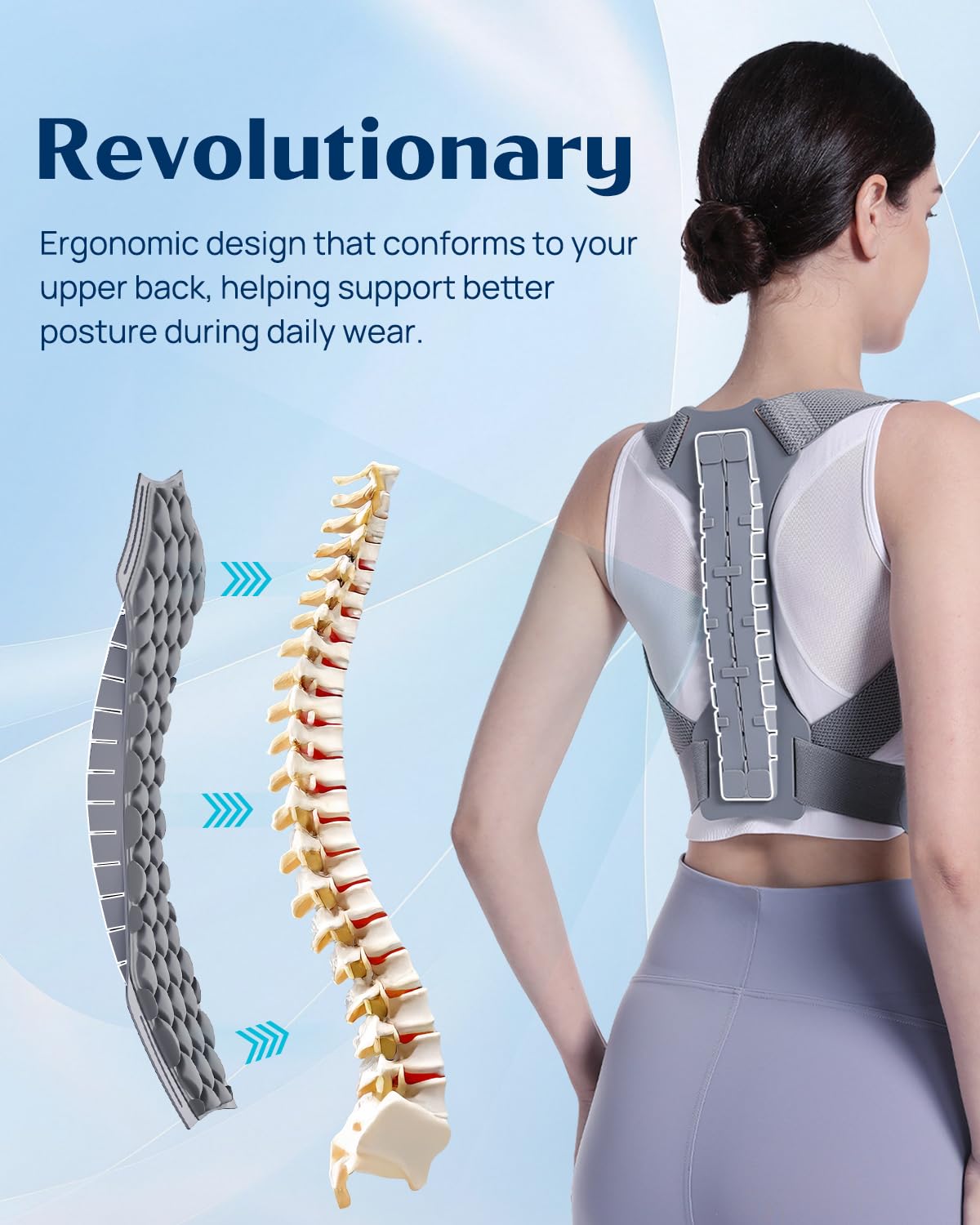 OFIR Back Posture Corrector For Women & Men, Adjustable Upper Back Brace Posture Corrector For Men, Posture Brace Back Straightener Support Shoulder Neck And Spine Alignment For Scoliosis, Hunchback