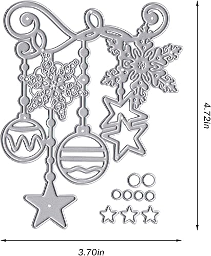 Miniatura 2 de Cascabel de Navidad troquelado para hacer tarjetas, bombilla colgante de Navidad, troqueles de corte, copos de nieve de invierno, plantilla de