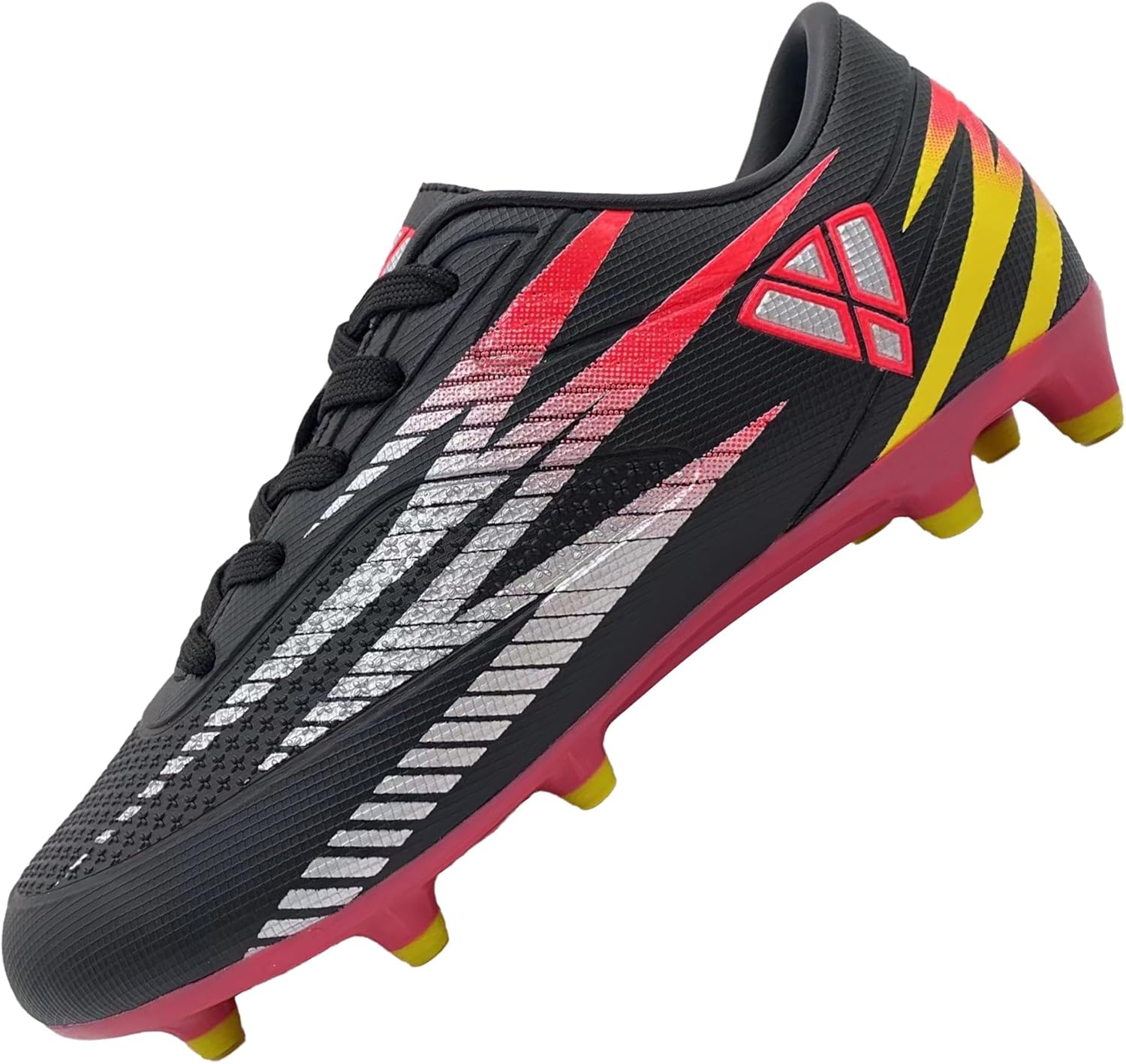 Vizari Bodega Firm Ground Youth Soccer Cleats for Boys/Girls | Premium Material Soccer Shoes for Comfort and Enhanced Performance | Multicolored Kids Football Cleats