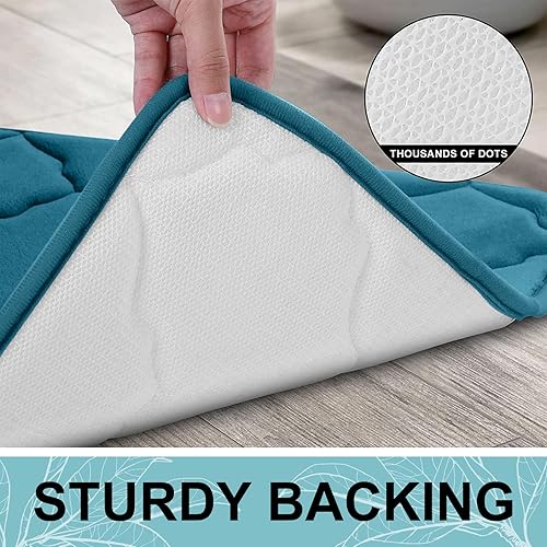 Miniatura 4 de OLANLY Alfombra de baño de espuma viscoelástica de 47 x 24 pulgadas, ultra suave y absorbente, antideslizante, cómoda, lavable a máquina, para suelo