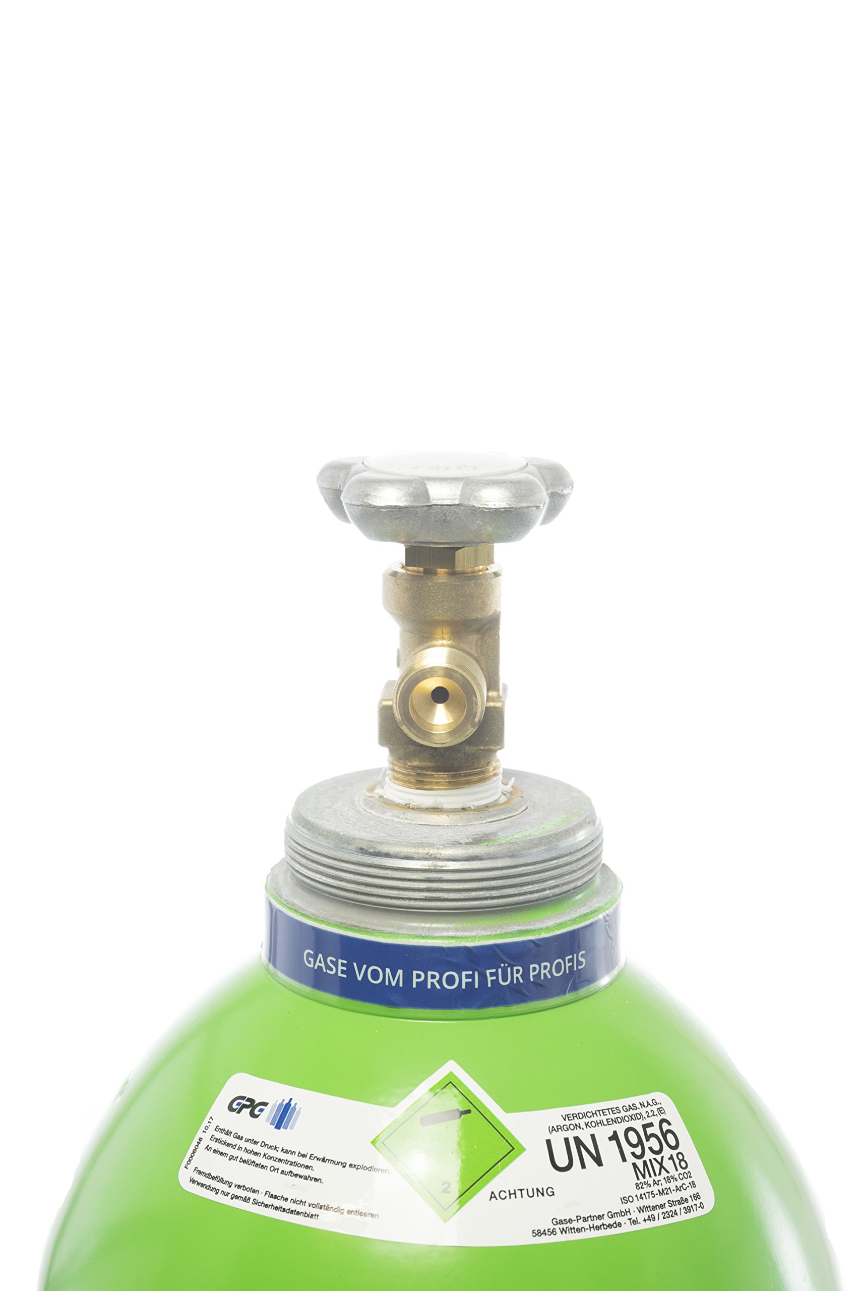 Schutzgas 18 / Neue 20 Liter Flasche/Schweißgas zum MAG Schweißen/Mischgas 18 / Eigentumsflasche, gefüllt mit CO2 (18%) & Argon (82%) / 10 Jahre TÜV ab Herstellung/EU Zulassung - made in EU