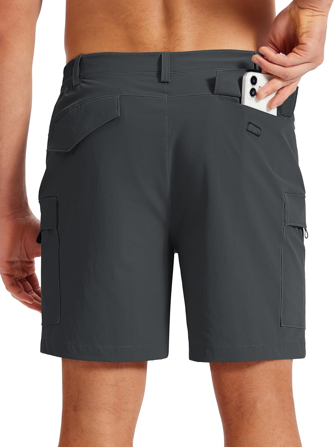 TACVASEN Men's Hiking Cargo Shorts 7" Golf Lightweight Quick Dry Stretch | with 6 pockets waterproof for casual fishing outdoor work elastic waist nylon summer beach shorts climbing walk travel