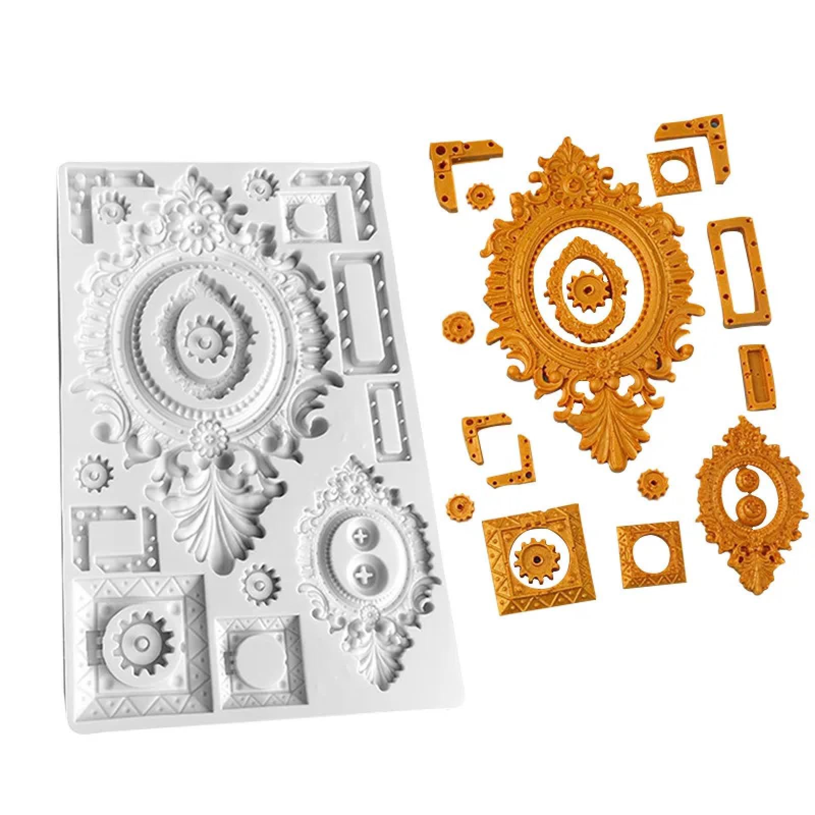 Moule en silicone de décoration supérieure pour cadres baroques et reliefs rétro