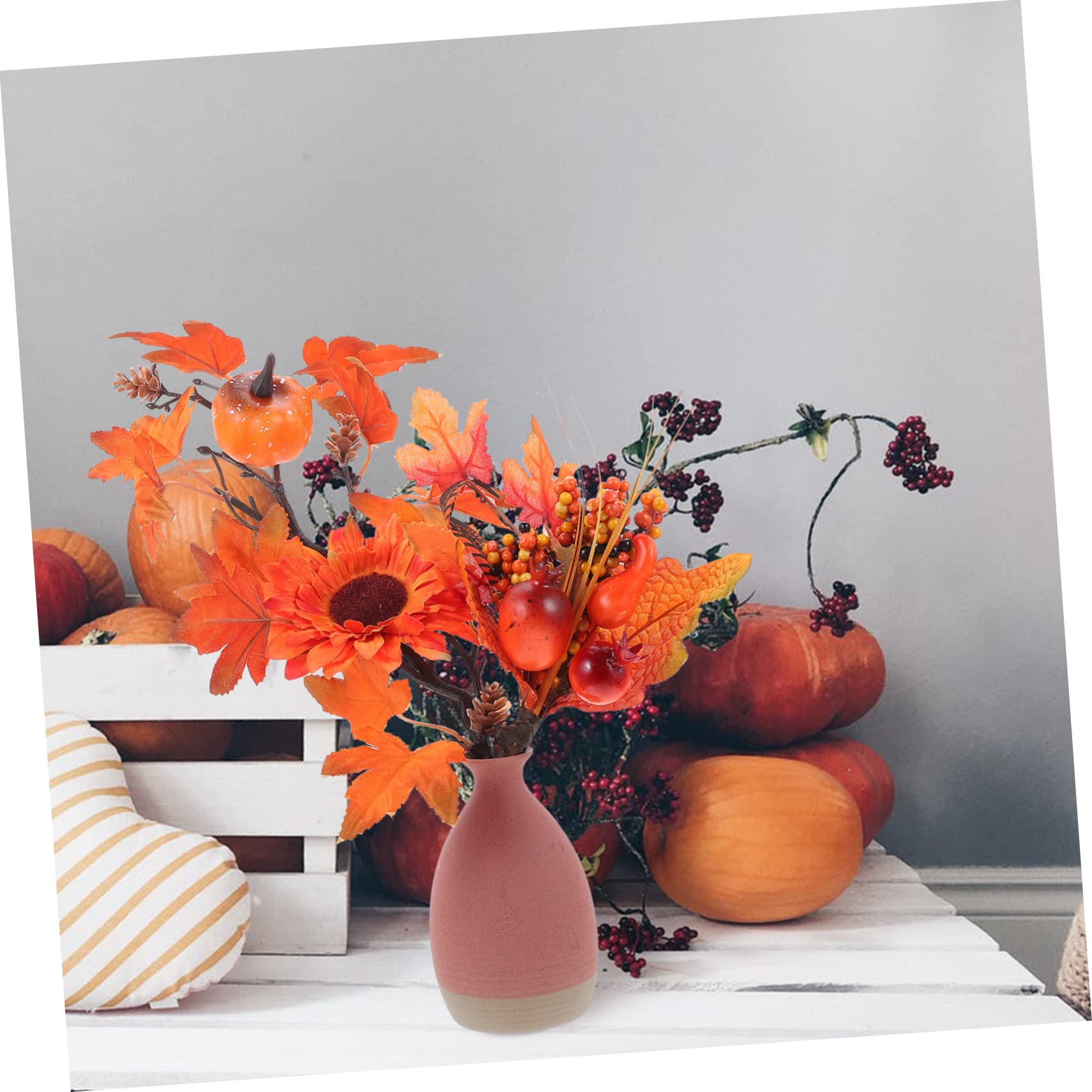 PRETYZOOM 8 STK Kürbis-Ahorn-Zweige herbstdeko Halloween Dekoration gefälschte Halloween-Pflanze künstliches Ahornblatt gefälschte Ahornblätter Kürbis -Kürbisblatt-Picks Plastik
