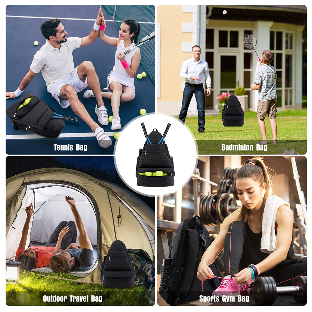 Victop Borsa da Tennis con scomparto per scarpe, zaino da tennis per donna e uomo grande borsa da racchetta borsa sportiva che può contenere 2 racchetta e scarpe da tennis