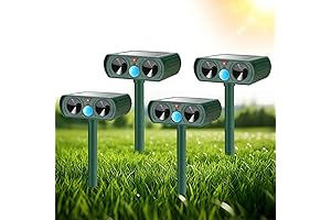 4 Pack Solar Ultrasonic Animal Repeller Outdoor