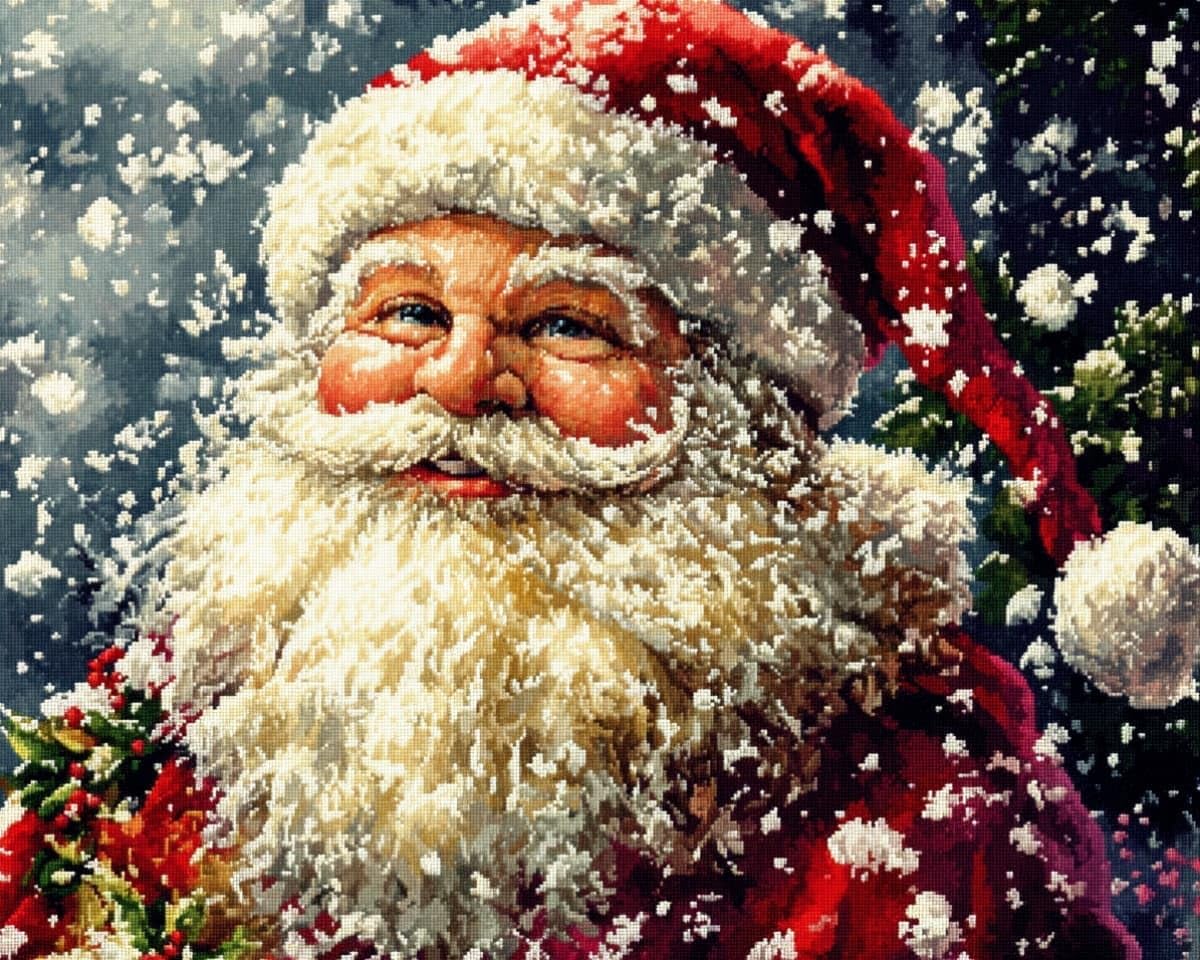AxiangziK Cross Stitch Kits for Adults 16x20in,Christmas Snow Scene Old Man DIY Art Embroidery Kits for Beginners Gift Home Decor preprinted 11CT