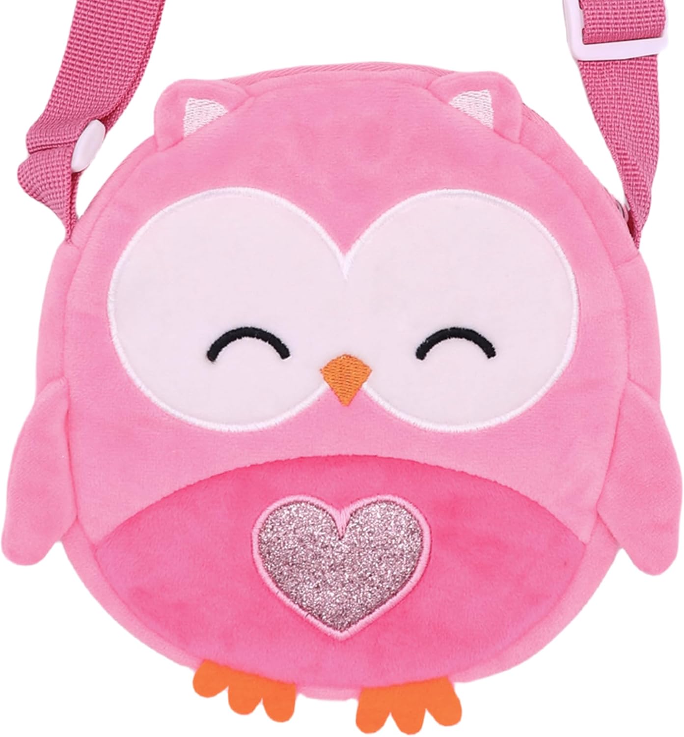 Fuzzy Owl Crossbody Purse Cute Plush Shoulder Bag for Girls Cartoon Animal Round Purse Coin Purse Kawaii Wallet - Image 3