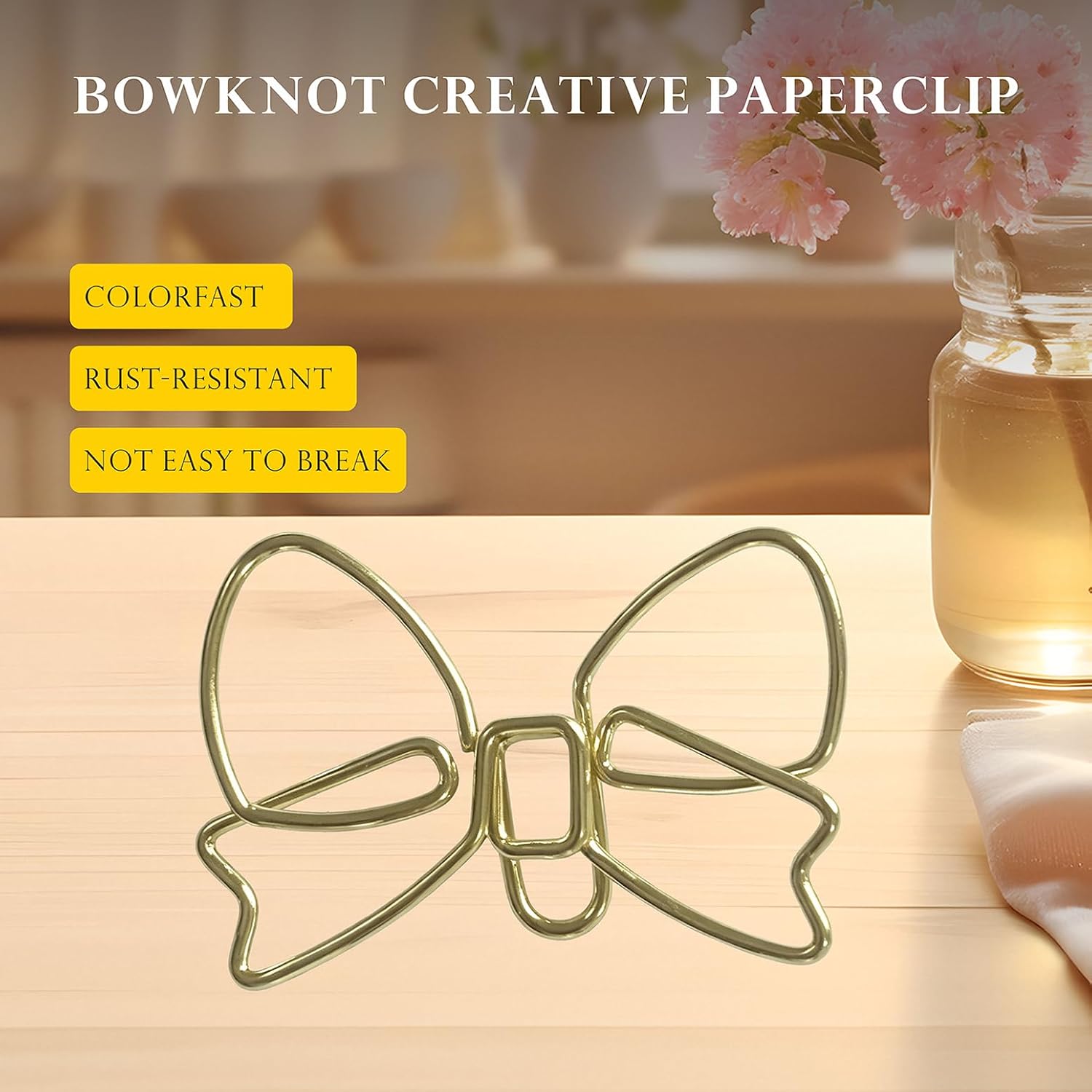 120Pcs Golden Butterfly Paper Clips,1.18x0.79in Metal Clips for Planner image 5