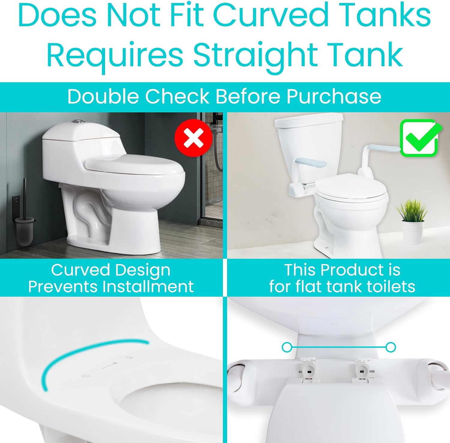 Toilet compatibility check for Vive Safety Rail
