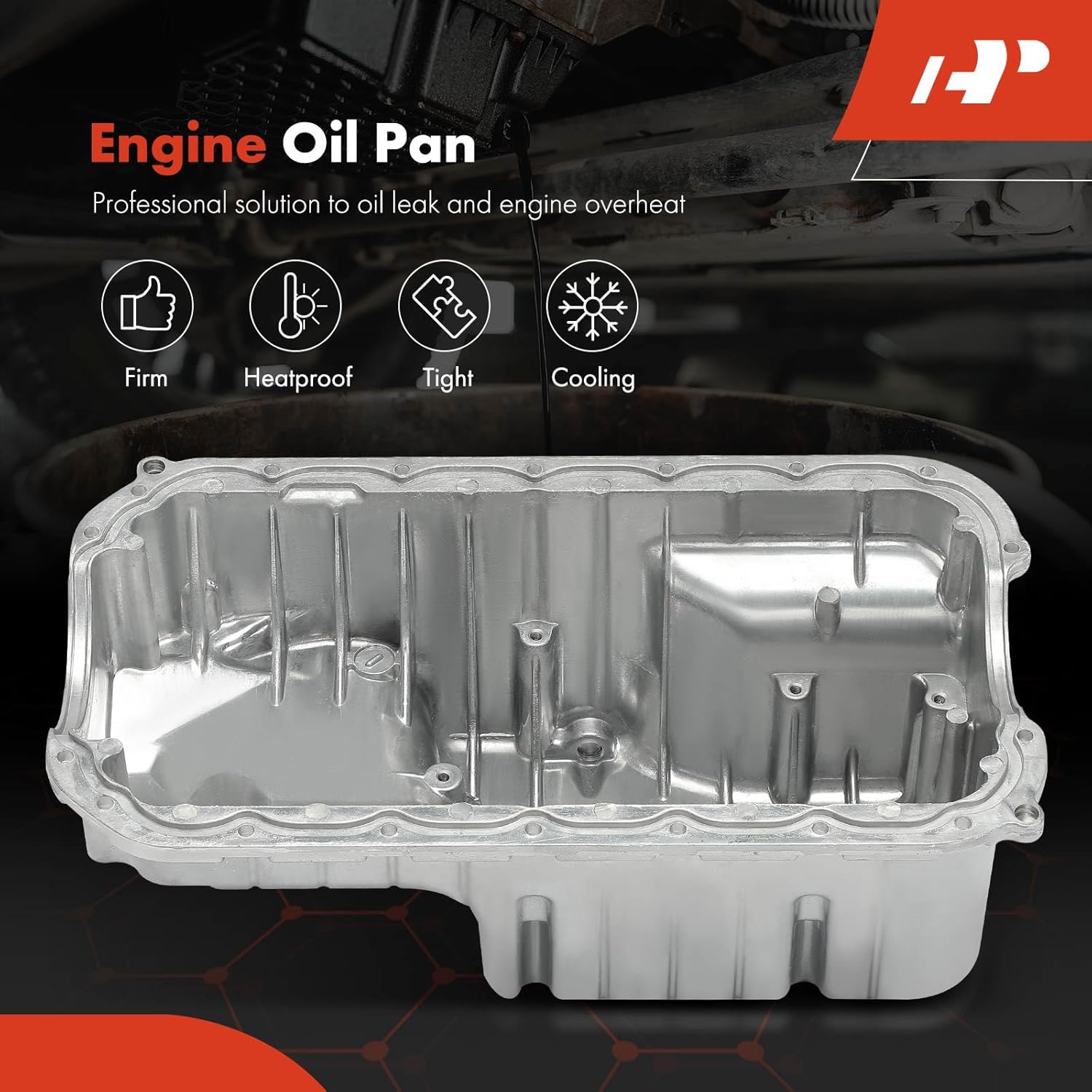 A-Premium Engine Oil Pan Sump with Drain Plug Compatible with Acura EL Base 1997-2000, Honda Civic EX/GX/HX 1996-2000, 1.6L SOHC Gas