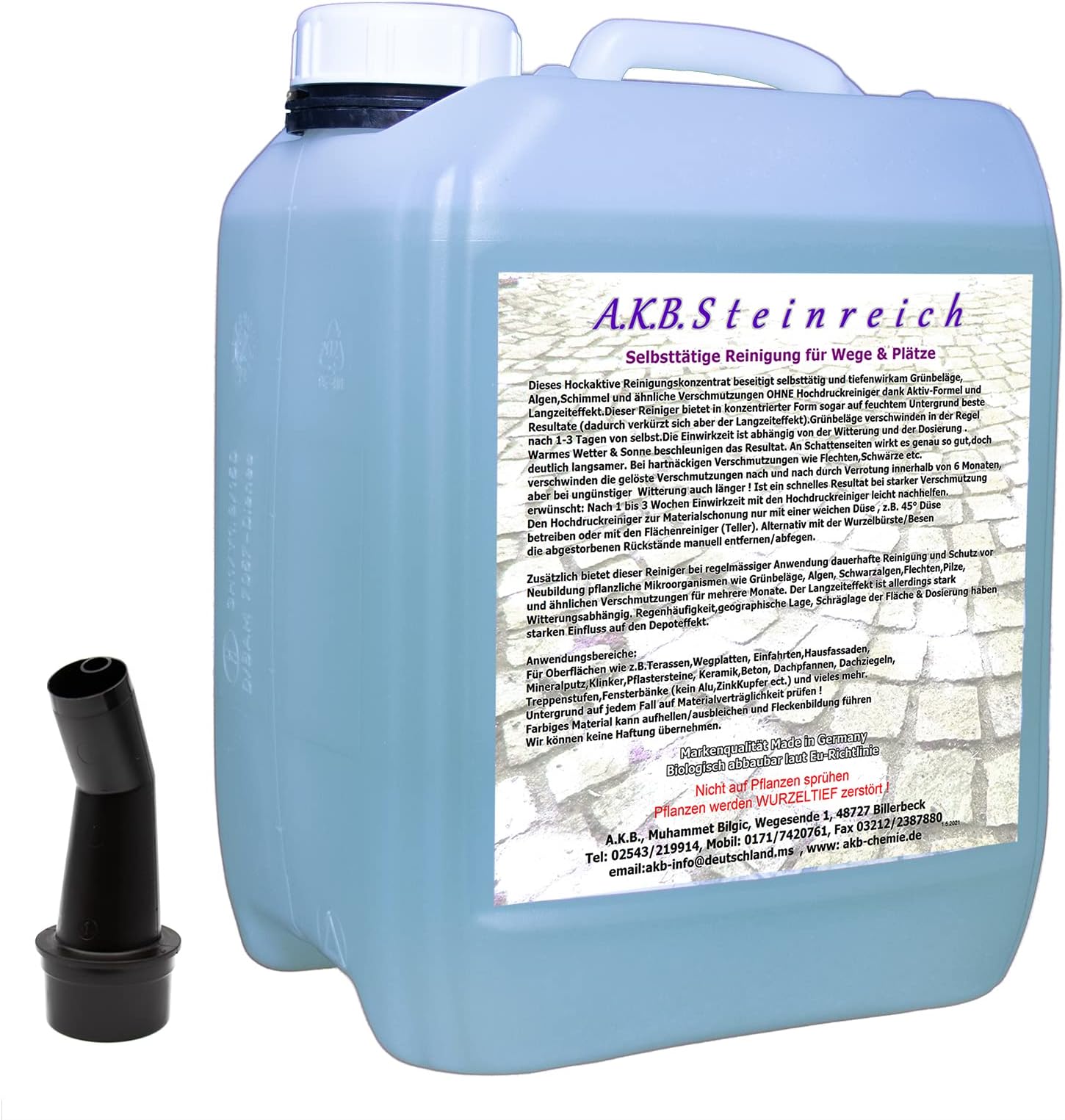 Terra Domi Rusche Steindusche, 5 L Konzentrat, Steinreiniger für bis zu