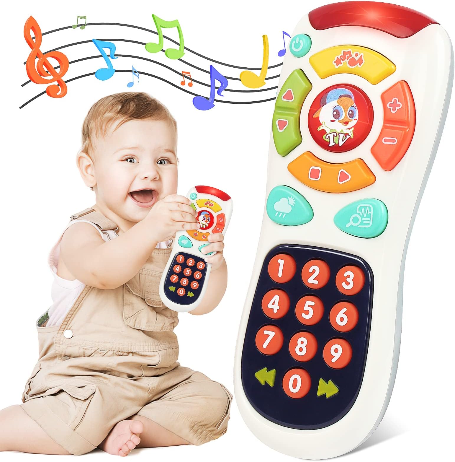 EastSun Baby Music Toys 6 Months Plus, Learning TV Remote Control Toys for 9 Month Old Babies, Phone Toy for 1 Year Old Boys Girls, Baby Sensory Toys 6-12 Month, 1st Birthday Present Gifts