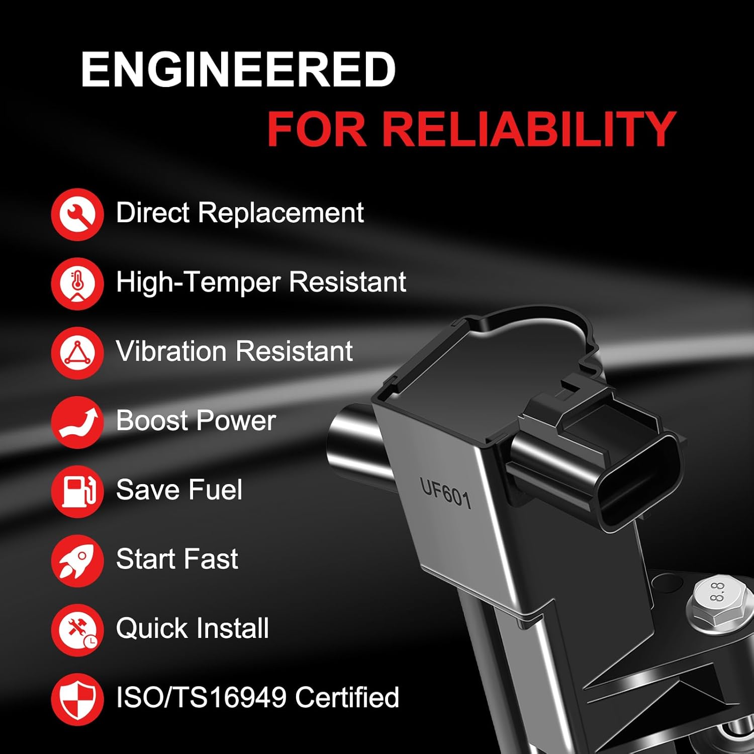 UF601 Ignition Coils Pack (V8 4.7L) Fits for Jeep Commander Grand Cherokee 2008 2009 2010; Fits for Dodge Dakota Durango, Fits for Ram 1500 2011-2013, Fits for Chrysler Aspen 2008-2009