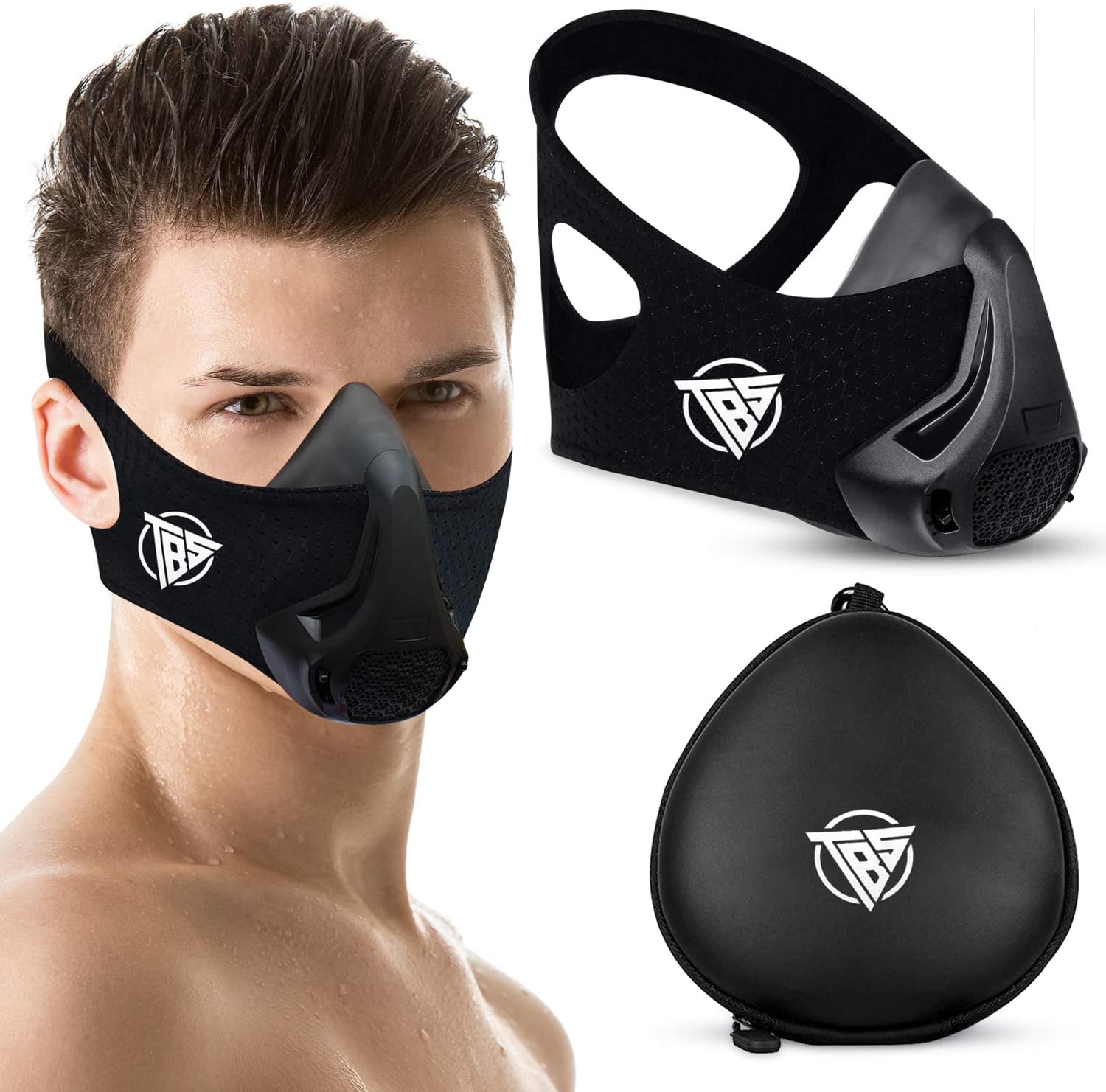 Workout Mask for Men/Women, High Altitude Elevation Training Fitness Mask with 48 Breathing Resistance Levels and Carry Case, Oxygen Deprivation Running Mask for Cardio, Gym, Workouts, and Exercises