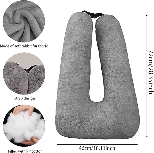 Miniatura 4 de Almohada de viaje para coche y avión, almohadas de lectura para viajes de larga distancia, lavable suave para niños y adultos, almohada cervical
