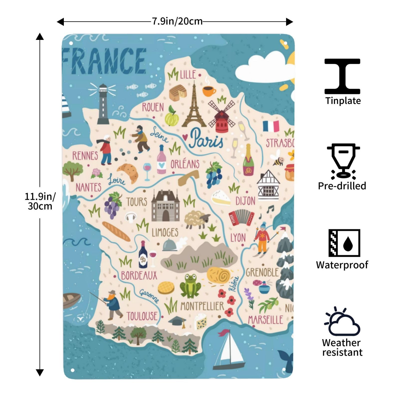 redhis メタル　サイン　プレート　看板　洗濯石鹸　標識　南仏 Amazon | フランス 地図 マップ ブリキ看板 メタルプレート キッチン