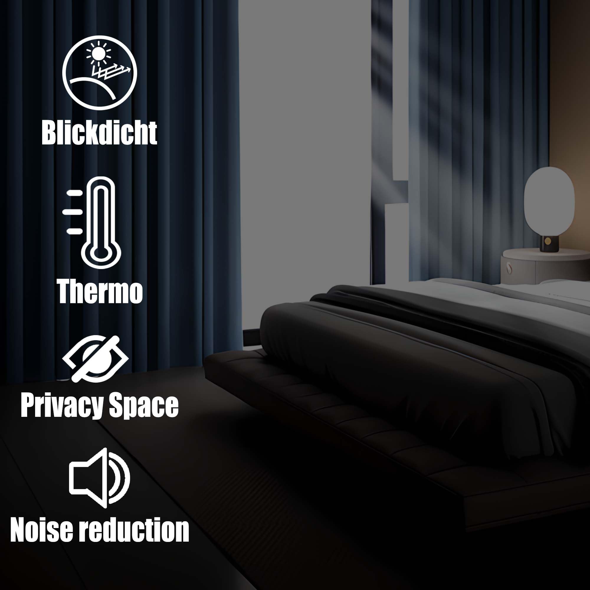 Vorhang Verdunkelung Blickdicht Gardinen 160 x 170 cm Thermo Vorhang Gegen Kälte Und Hitze Schöner Weicher Verdunklungsvorhänge Vielen Farben Und Größen für Wohnzimmer, braun