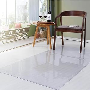Drsyffsup Clear PVC Desk Chair Mat 2mm Thick Heavy Duty Floor Protector for Rolling Chairs Transparent Floor Mats