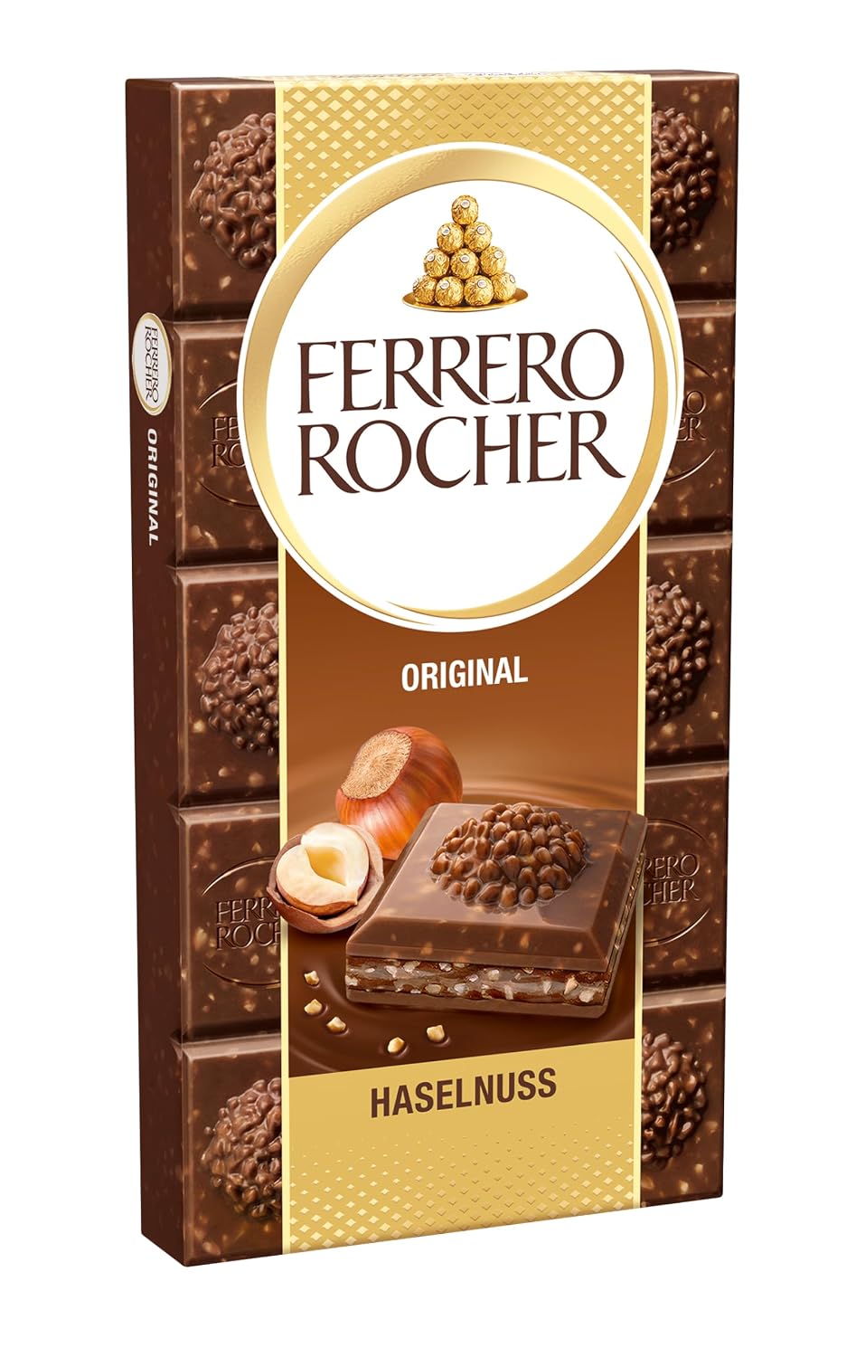 Ferrero Rocher Bar - Original Milk Chocolate with Hazelnut - 1 x 90g Chocolate Bar