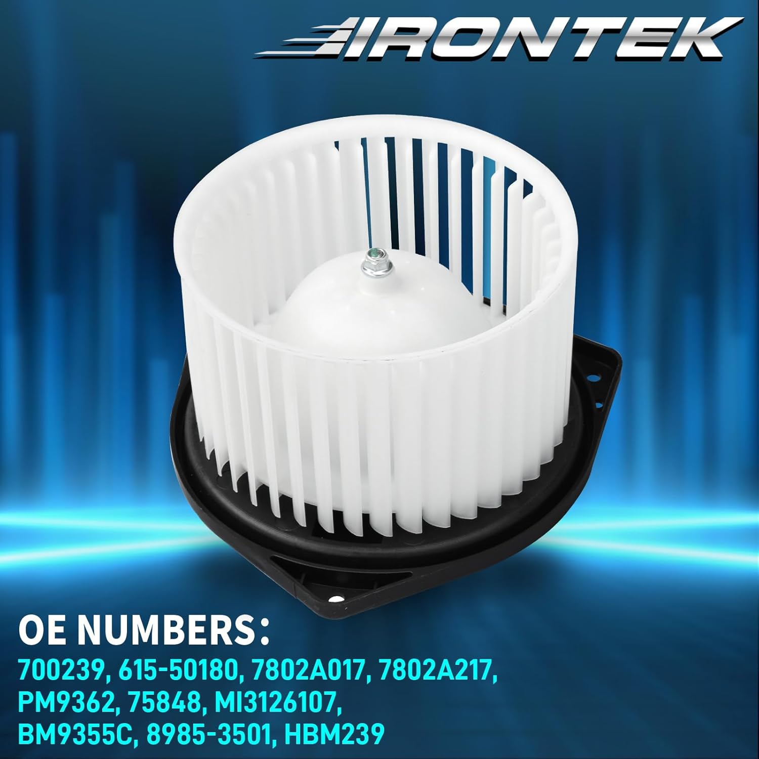 IRONTEK 700239 HVAC Blower Motor with Fan Cage Fit for 2008-2017 for Mitsubishi Lancer, 2008-2018 Outlander, 2013-2017 Outlander Sport 7802A017 615-50180 7802A217
