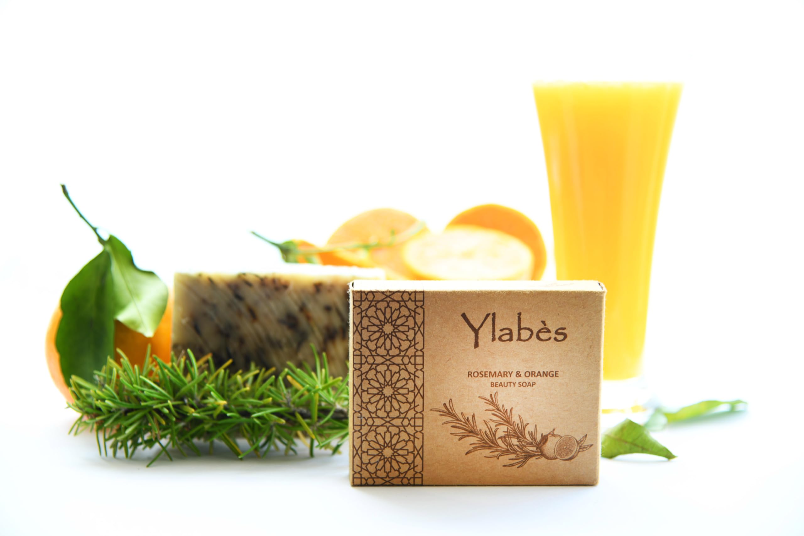 Natural Fresh Handmade Soap - Rosemary And Orange Pure Natural Soap Bar With Cold-Pressed Olive Oil, 100% Natural Plant Oils And Exquisite Fragrance of Orange, (℮145gm) Ylabès