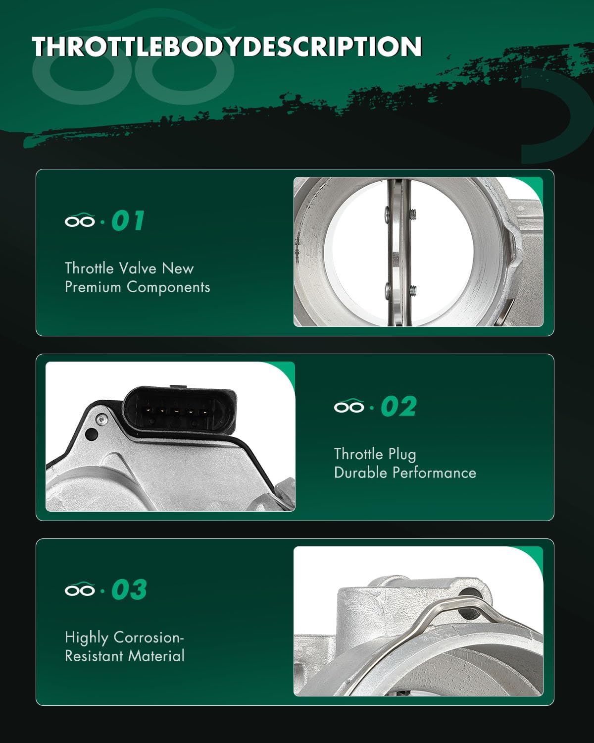 SCITOO Electric Throttle Body For Volkswagen For Jetta Replaces A2C59511699, TB1084, 03G128063A, 03G128063G, 03G128063M, 03G128063Q, 03G128063V