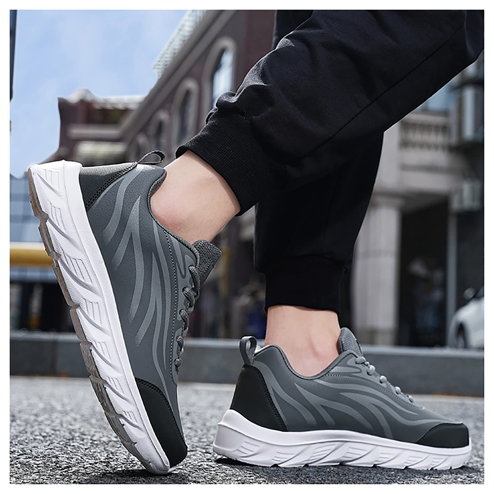 Grandi scarpe da ginnastica da uomo da donna, antiscivolo, per ginnastica, fitness, corsa, camminata, leggere, per sport all'aria aperta, per uomo (41, grigio)