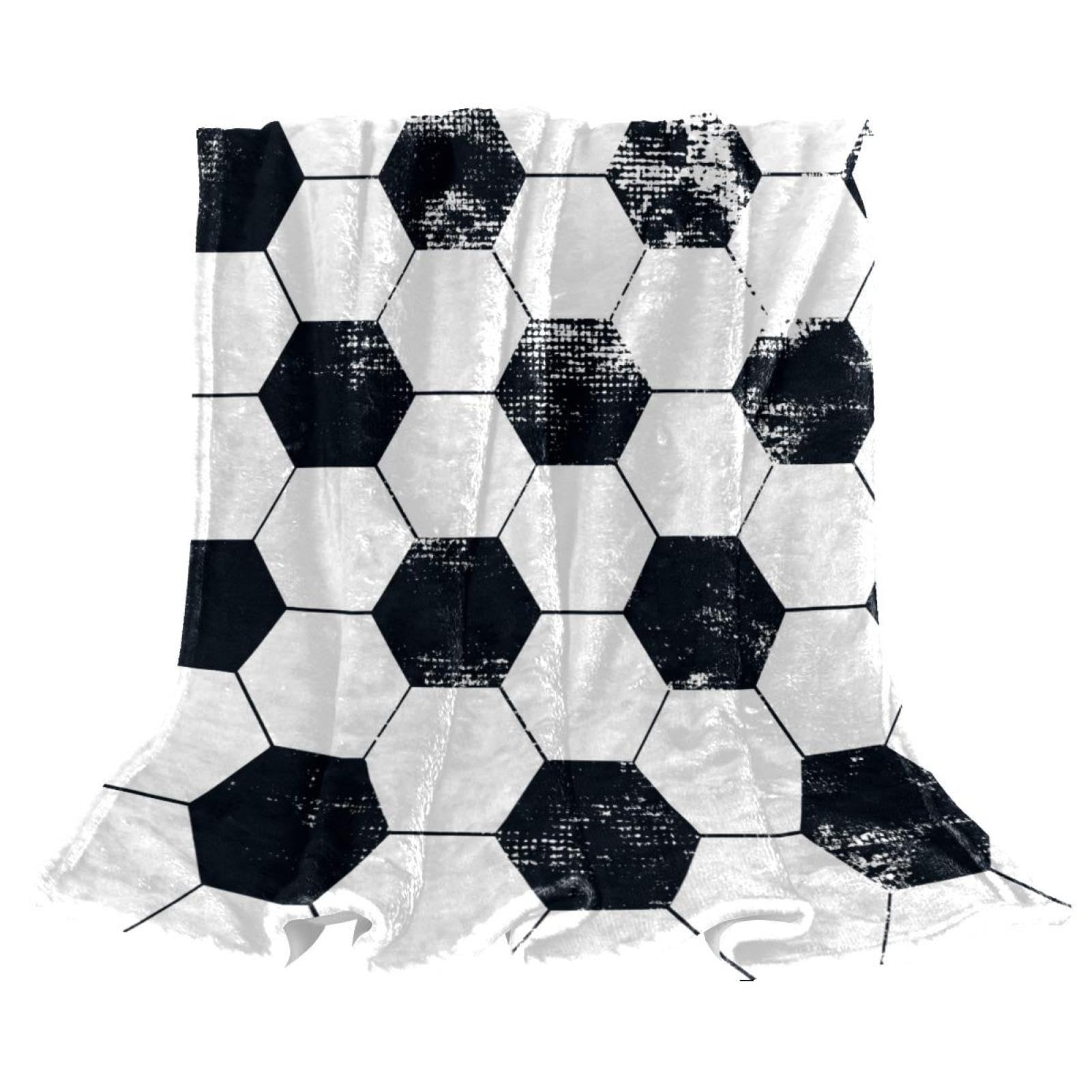 Couverture polaire football 150x200cm jeté de canapé en microfibre douce