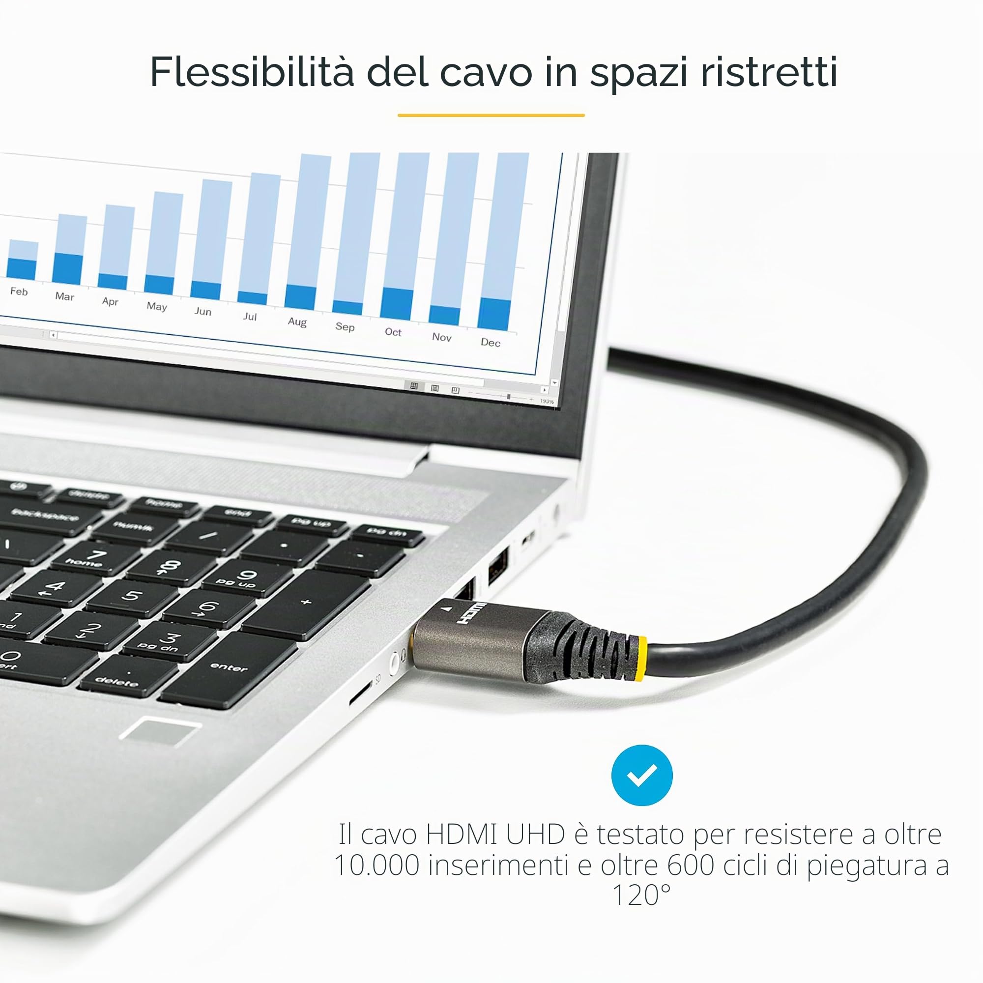 StarTech Cavo HDMI 2.1 Certificato da 5m, 8K 60Hz, 48Gbps, HDR10+ eARC | Rivestimento TPE flessibile, Ideale per Monitor, TV e Display