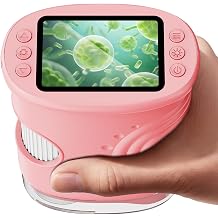 4K 1000X Handheld Digital Microscope for Kids with 2.0" IPS ScreenPink