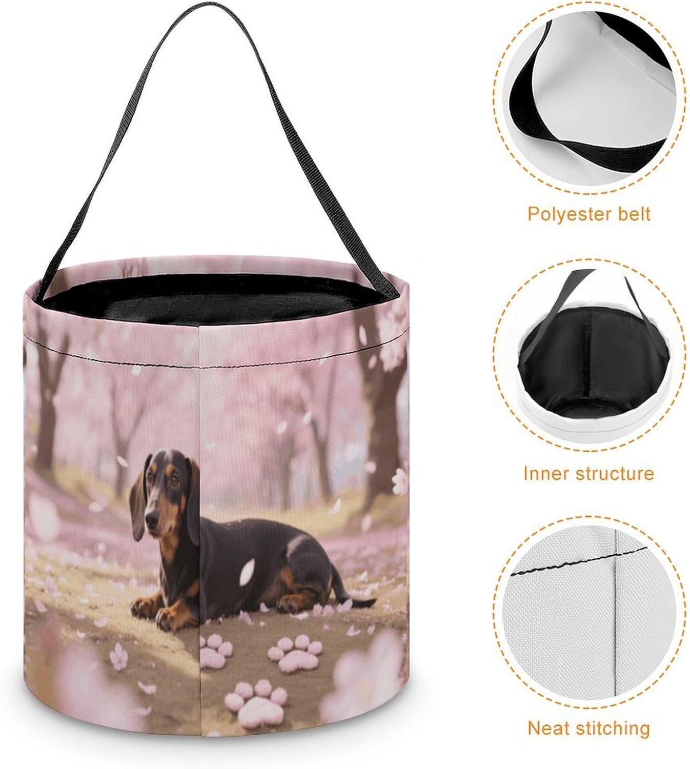 Dachshund Paw Print Halloween Candy Bag Trick Or Treat Bucket image 4
