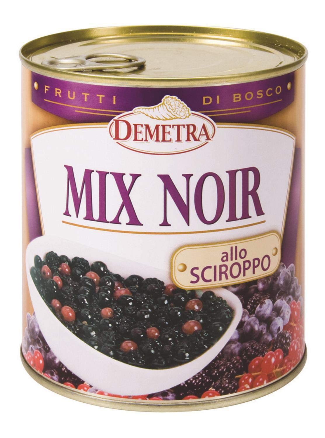 Frutti di bosco a sciroppo Mix Noir 900 gr. - Demetra